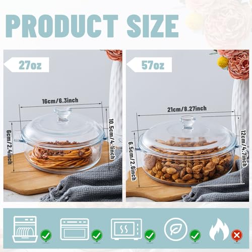 Glass Casserole Dish with Lid, Oven Safe, 2-Piece Set T97917
