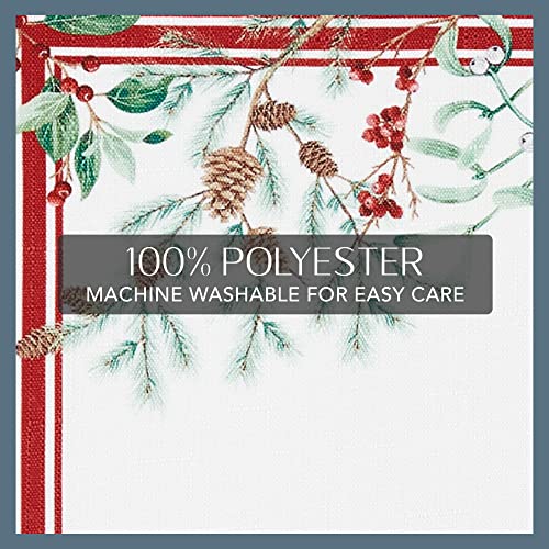 Winter Holiday Berry Bordered Tablecloth, 60 x 120 Inch I466468