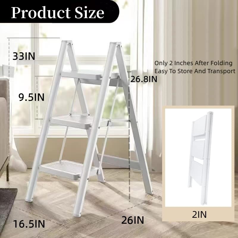 Folding Step Stool with Anti-Slip Pedal, 330lbs Capacity X2683