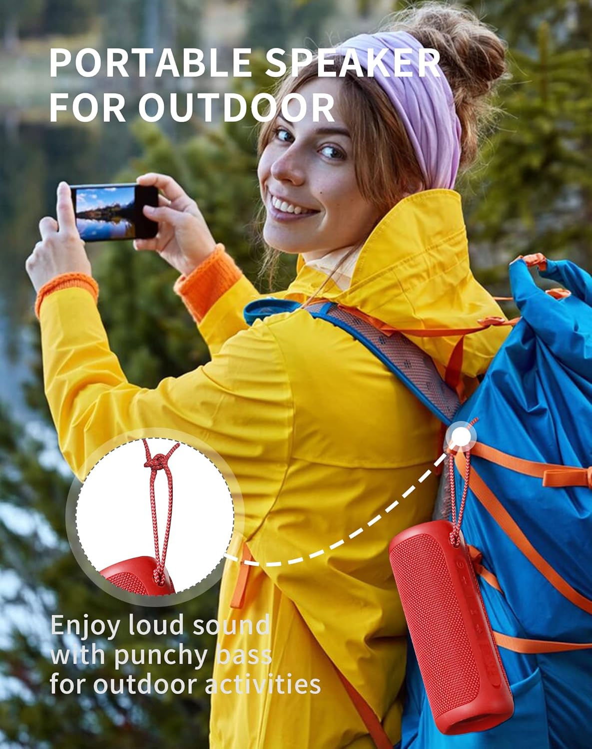 Portable Bluetooth Speaker, IPX7 Waterproof, 25W Wireless Outdoor Speaker D9439