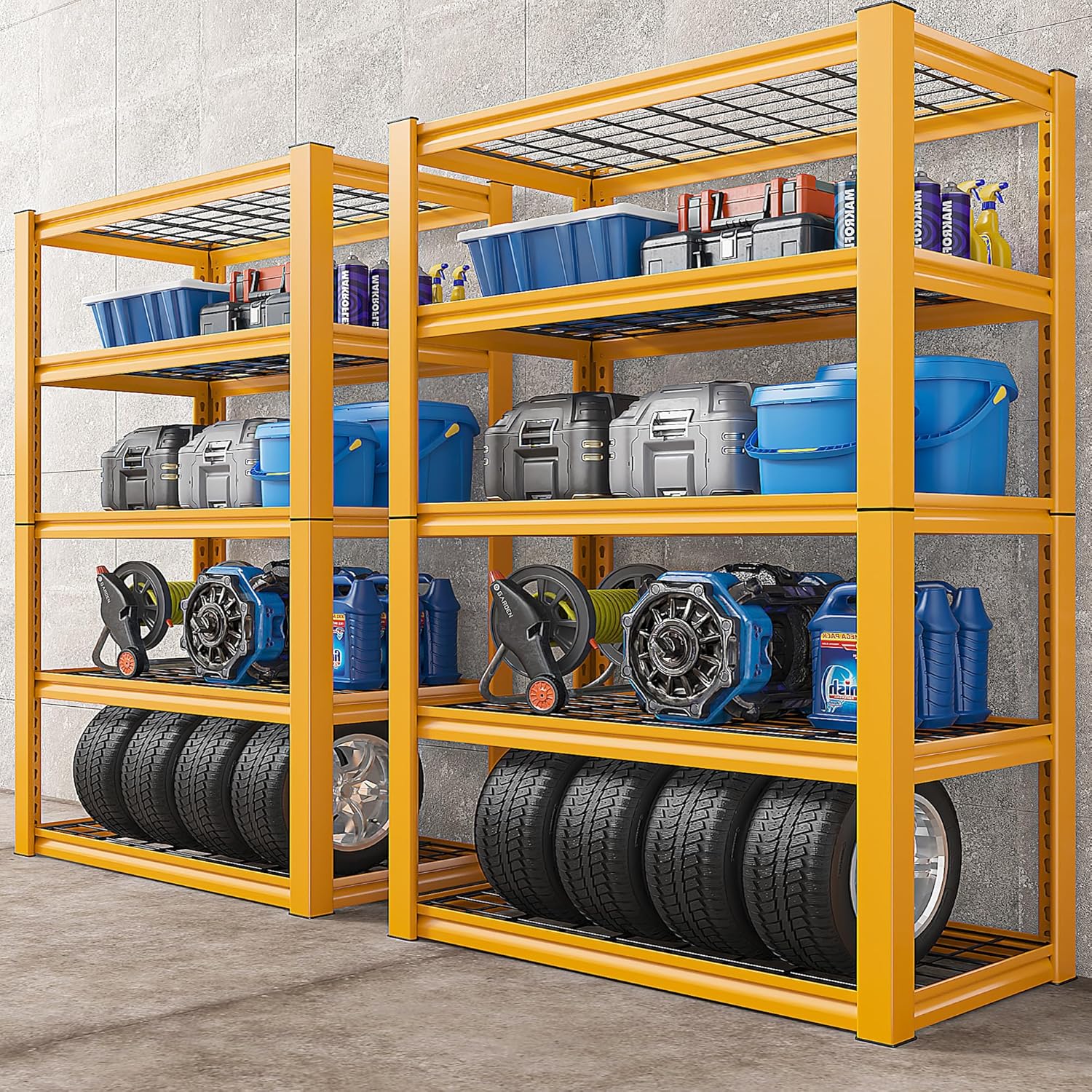 Heavy Duty 5-Tier Garage Shelving Unit, Adjustable Metal Storage Rack W740935