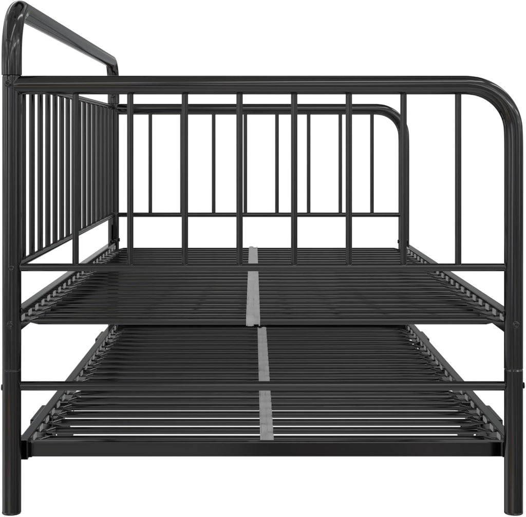 Metal Daybed with Pop Up Trundle Bed, Twin, Black W1027