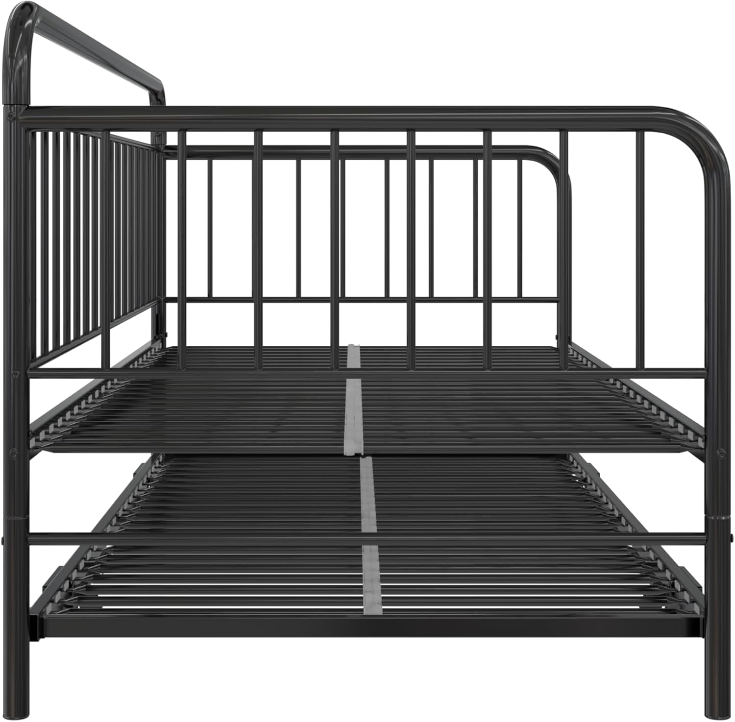 Metal Daybed with Pop Up Trundle Bed, Twin, Black W1027