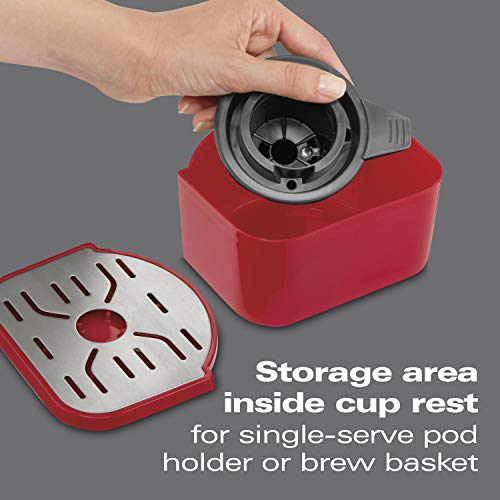 Single-Serve Coffee Maker Compatible with Pod Packs and Grounds, Black U18258