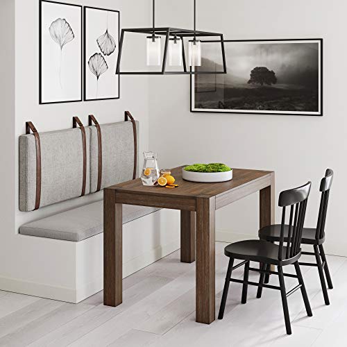 Modern Wall Mount Hanging Headboard, Queen, Brown Faux Leather M329264