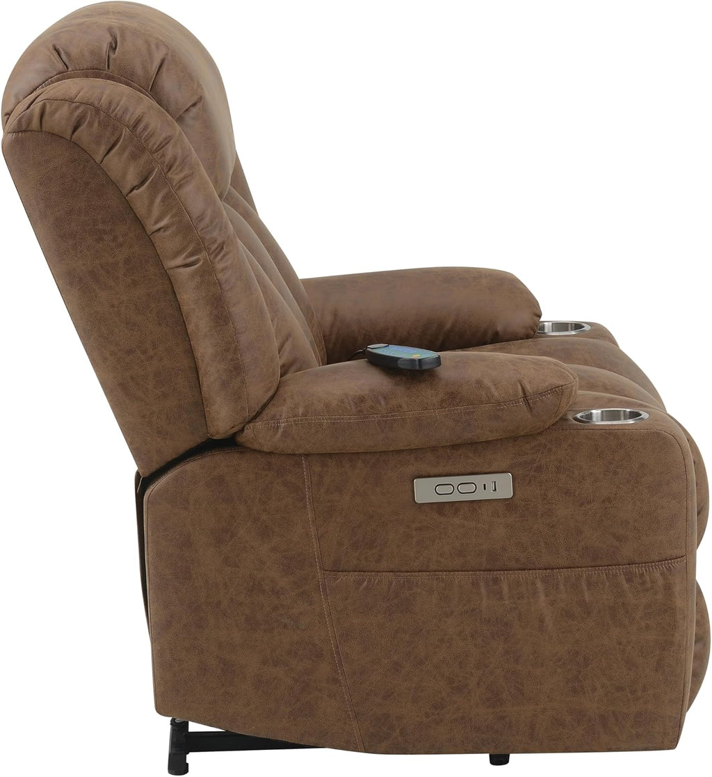 Power Lift Recliner Chair for Elderly with Heat and Massage, Lay Flat, Extended Footrest U863222