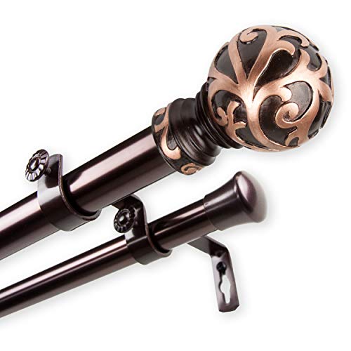 1" Cypress Double Curtain Rod, 160-240", Gold F998536