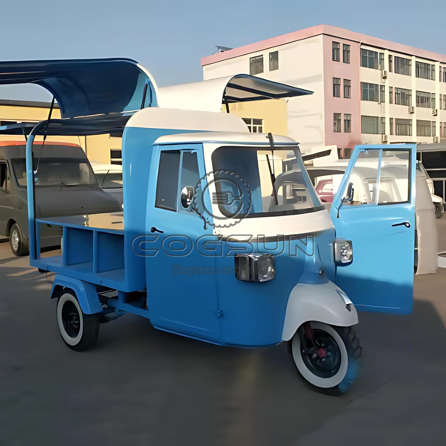 10.5FT Display Food Trailer with 1 Compartment Sink, Mobile Concession Kitchen Cart J29380