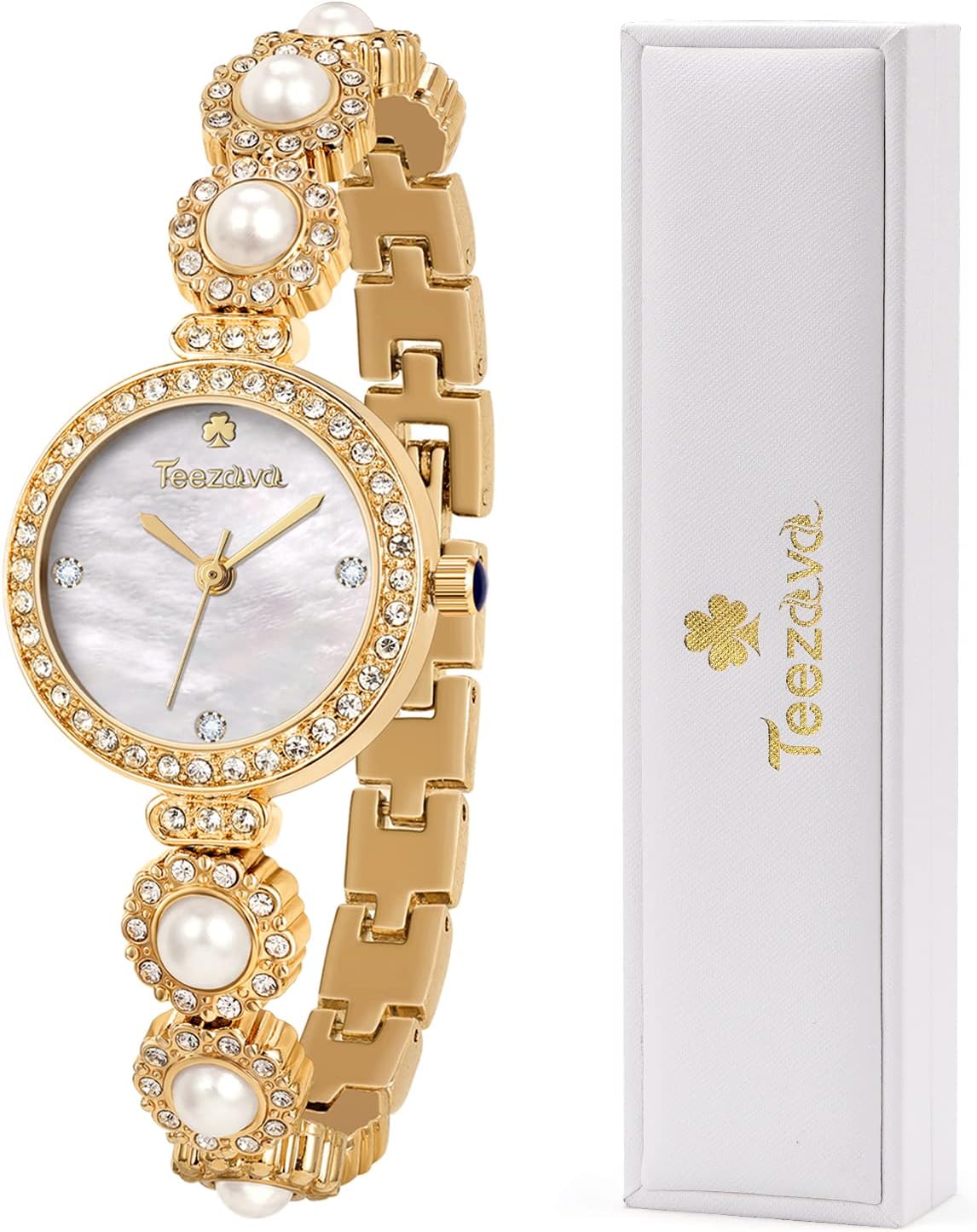 Women's Pearl Dial Quartz Watch with Stainless Steel Bracelet U39813