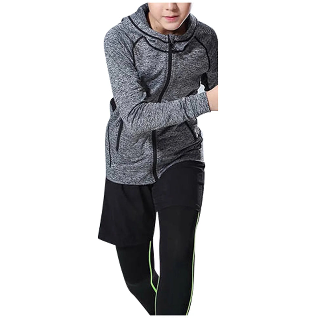 Boys Zip Up Sweatshirt Long Sleeve Athletic Pullover for Kids R7579