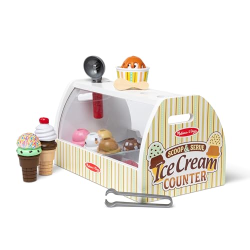 Wooden Scoop and Serve Ice Cream Counter Play Set for Kids X216422