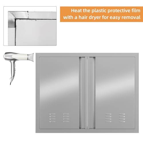 Stainless Steel Outdoor Kitchen Access Door, 20" H x 14" W, Recessed Handle C4966
