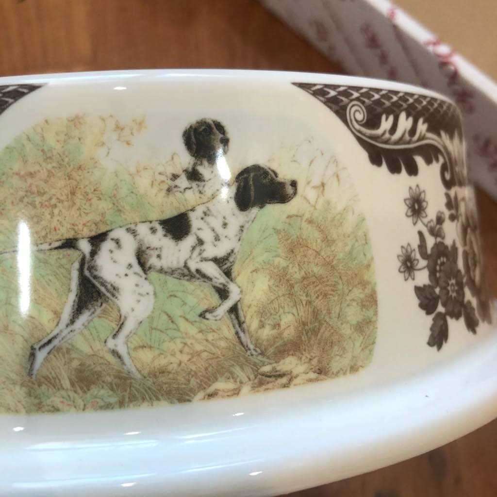 Woodland Hunting Dogs Pet Bowl H623
