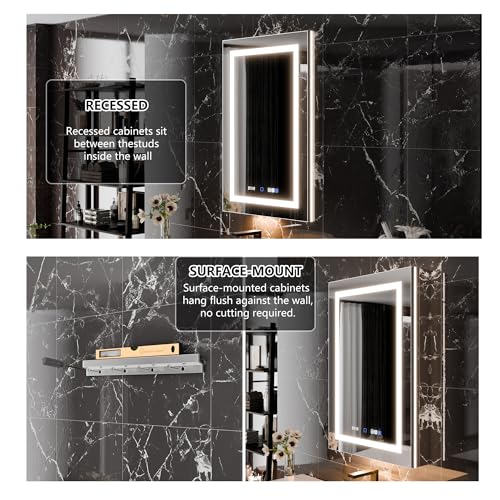Lighted Medicine Cabinet with Mirror, LED, Anti-Fog O222