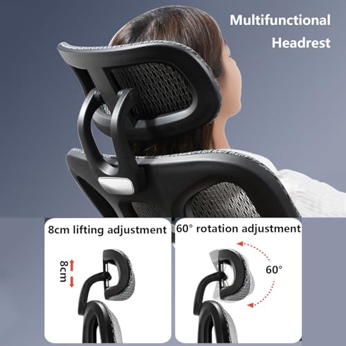 Ergonomic Mesh Office Chair with Lumbar Support and Adjustable Headrest A71752