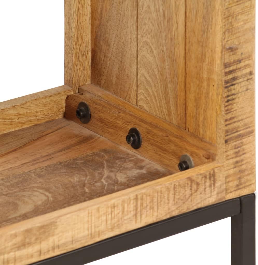 Solid Mango Wood Bookshelf with 4 Compartments, Brown P4192
