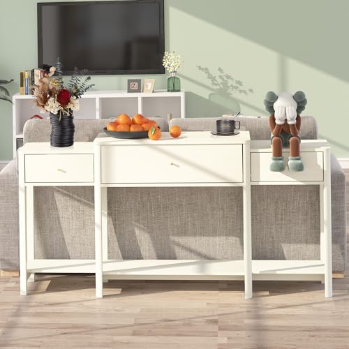 Marble Texture Console Table with Drawer and Open Shelf Z34994