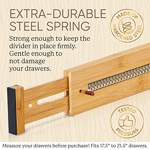 Bamboo expandable drawer dividers for clothes, kitchen, and bathroom B551