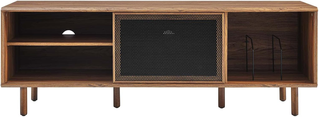 TV and Record Stand for TVs up to 65", Walnut D279404