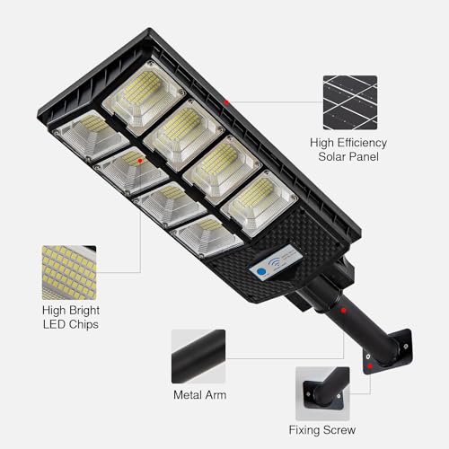 Solar Street Lights Outdoor Waterproof, Dusk to Dawn with Motion Sensor H63639