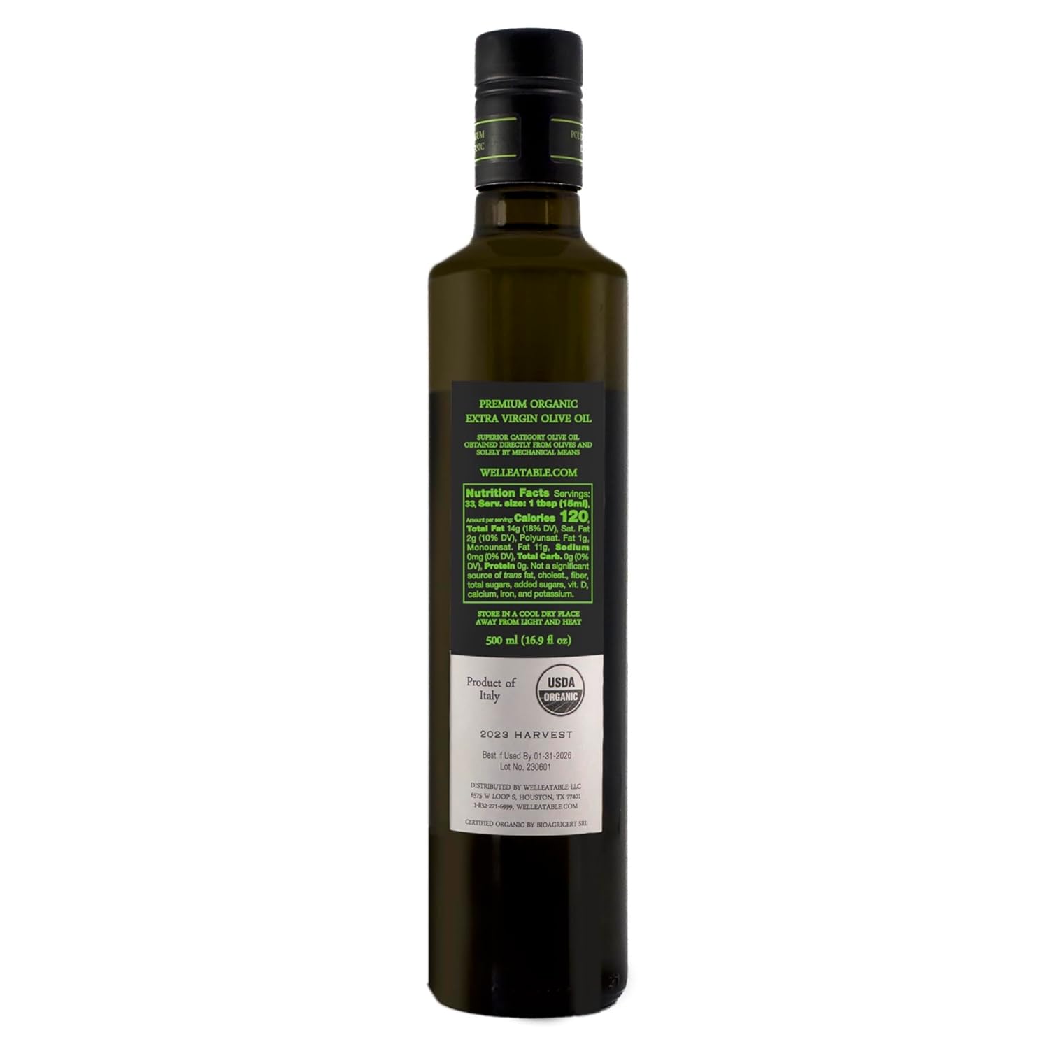 Extra Virgin Olive Oil, Organic, Early Harvest, 16.9 fl oz D835