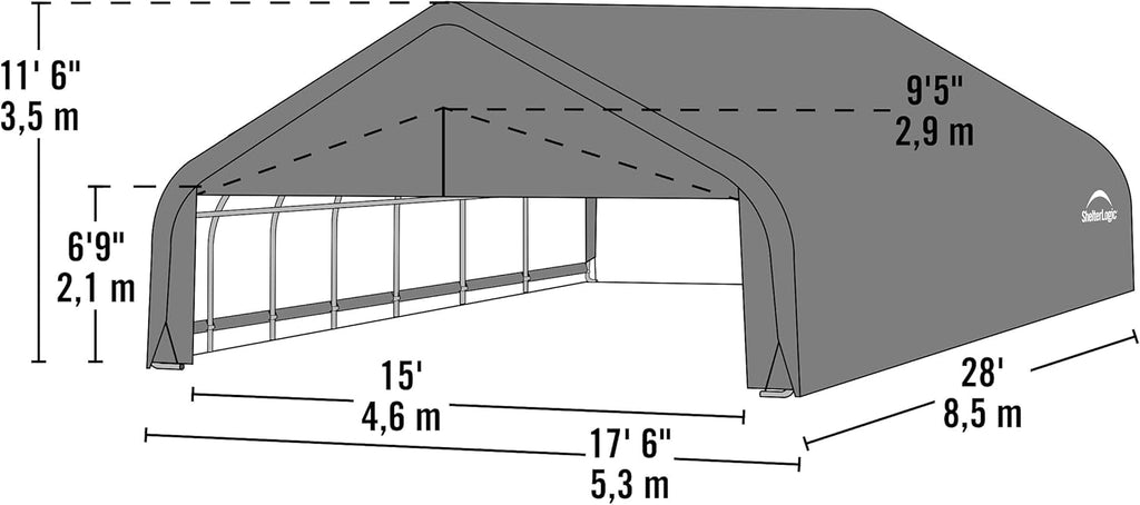 Grey 18x28x12 Peak Style Shelter W275