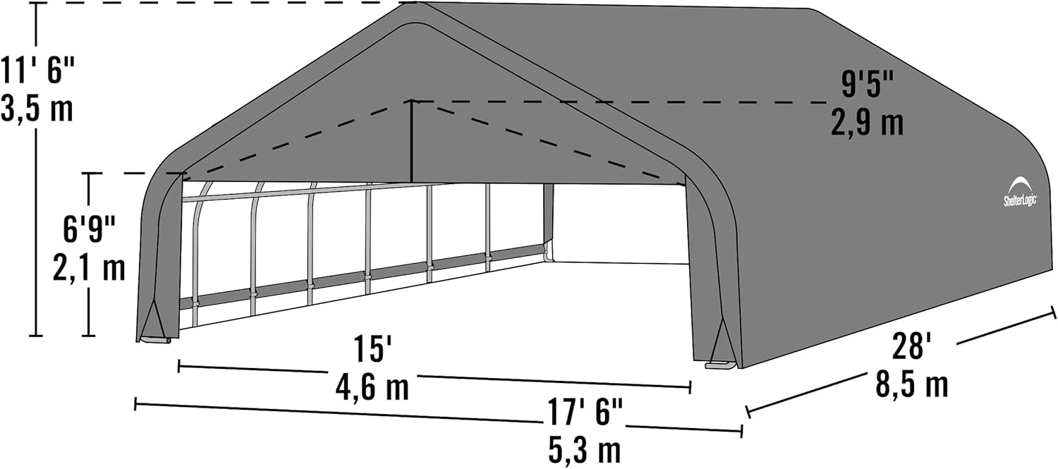 Grey 18x28x12 Peak Style Shelter W275