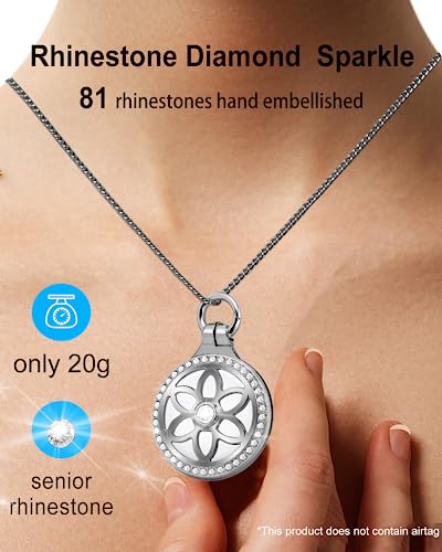 Metal necklace with Airtag holder, adjustable 25in D139