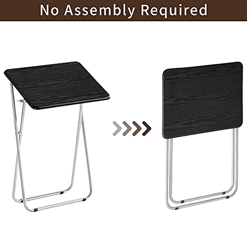 Folding TV Trays Set of 2 for Eating at Couch Sofa, Black S4238