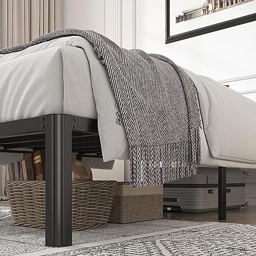 Twin Size Platform Bed Frame, 18 Inch Heavy Duty Steel Frame Y17163