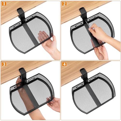 Under Desk Drawer Clamp-On Swivel Organizer Pen Holder S385