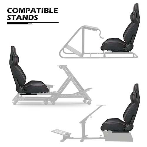 Reclinable PVC Racing Seat with Adjustable Slide Red G743878