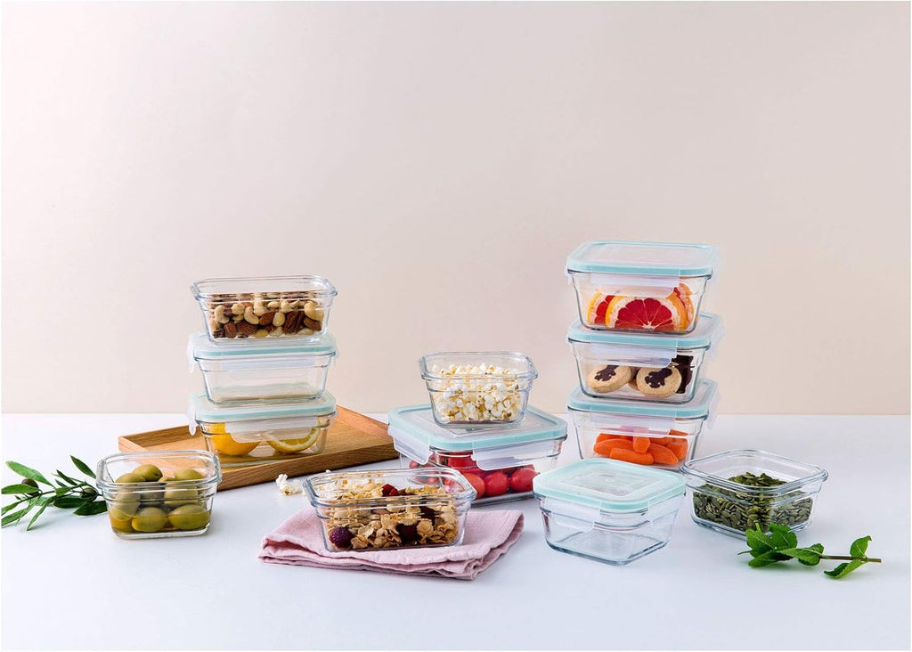 24 Piece Oven Microwave Safe Glass Food Storage Containers Set with Lids I41688