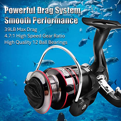 Ultralight Spinning Reel, 5.2:1 Gear Ratio, 12 Ball Bearings, Carbon Fiber Drag F879