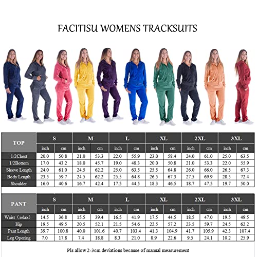 Velour Tracksuit for Women 2 Piece Set M5817