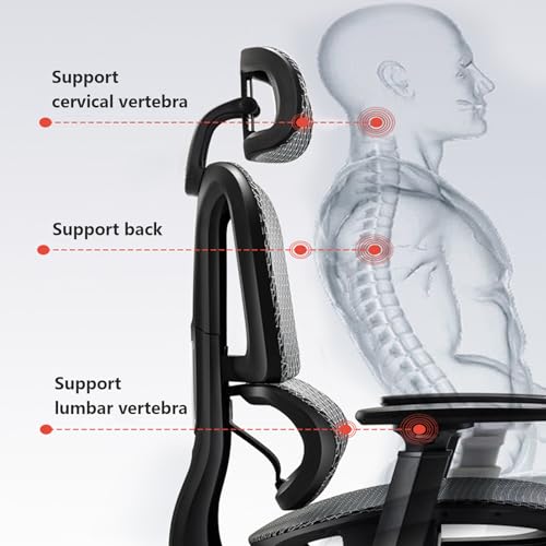 Ergonomic Mesh Office Chair with Lumbar Support and Adjustable Headrest A71752