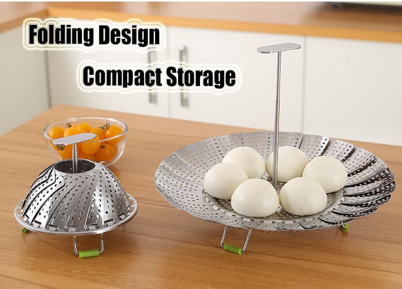 Expandable Steel Vegetable Steamer Basket for Pot Cooking N65373
