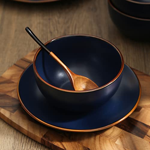 32 Piece Stoneware Dinnerware Set for 8, Blue D998076