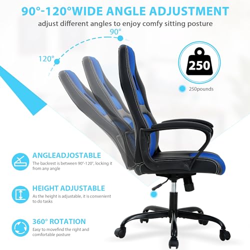 Gaming Chair with Lumbar Support, Adjustable Height T288