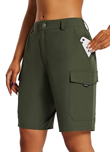 Women's Hiking Cargo Shorts 10" Quick Dry with Pockets A548993