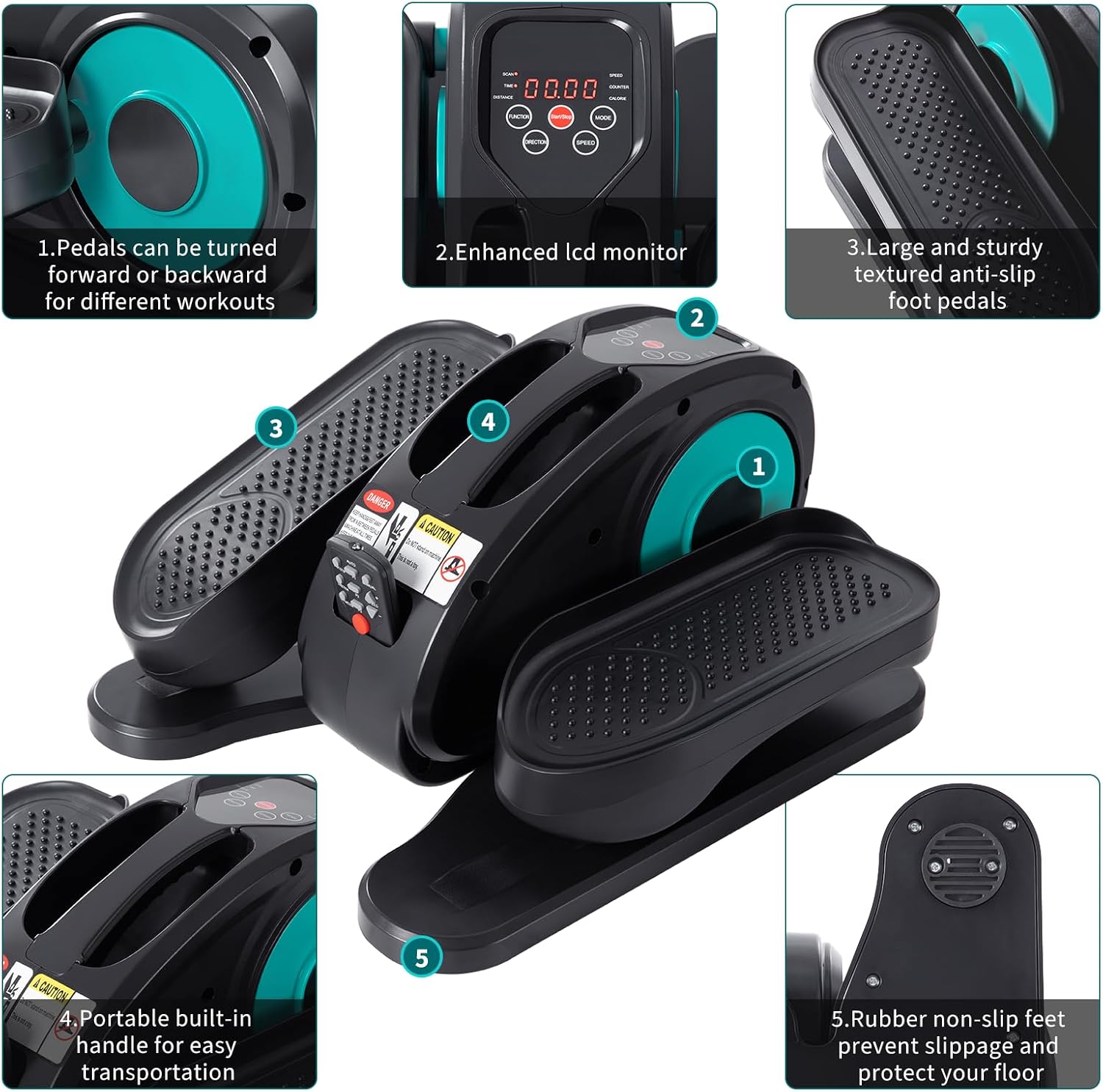 Electric Seated Pedal Exerciser with LCD Monitor and Remote Control K87963