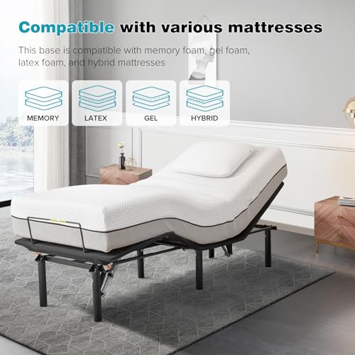 Twin Adjustable Bed Frame with Wireless Remote Control H44730