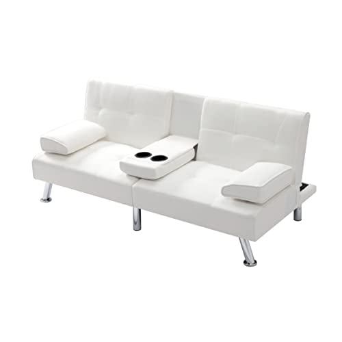 Convertible Folding Sofa Bed with Detachable Armrests, Beige Q796