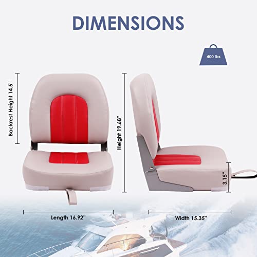Fold-Down Fishing Boat Seat, Grey/Blue U984