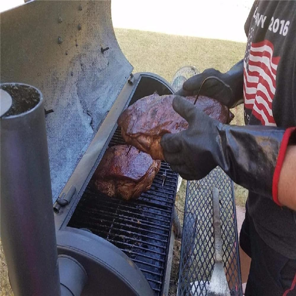 Extreme Heat Resistant Grill Gloves, Waterproof Long Sleeve, Fireproof, Oil Resistant, 18 inches U839273