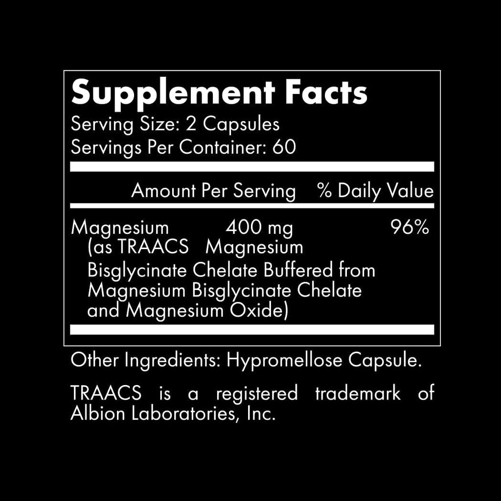 Magnesium Glycinate 400mg Chelated for Sleep, Heart, Muscle, and Stress Support, 120 Capsules K4782