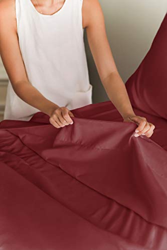 400 Thread Count 100% Cotton 4 Piece Queen Size Bedding Sheet Set - Breathable Cooling Soft Wrinkle Free Light Grey J252497