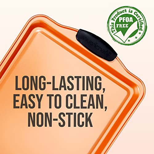 Nonstick Small Cookie Baking Sheet with Silicone Handles, Dishwasher Safe U825