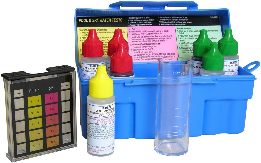 Pool Water Test Kit for Chlorine Bromine pH Alkalinity X87113