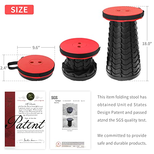Portable Collapsible Telescoping Stool Lightweight Retractable Folding Stool for Camping Fishing Hiking Travel BBQ D8590
